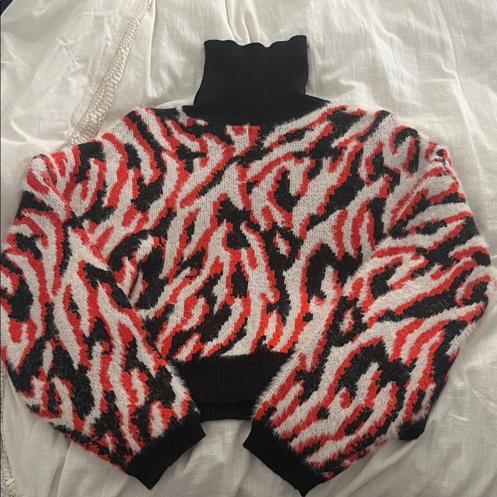 ASOS Turtle Neck Zebra Design Sweater
